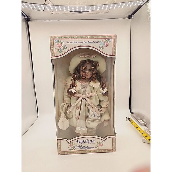 Angelina Collection by HollylaneLimited Series Porcelain Doll Brown Curly New